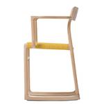 Chaises Fleek Étoffe de coton / Chêne massif - Jaune - 1 chaise - Avec accoudoirs