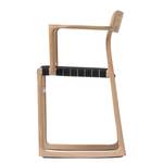 Chaises Fleek Étoffe de coton / Chêne massif - Noir - 1 chaise - Avec accoudoirs