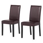 Chaises Flen (lot de 2) Marron / Hêtre - Marron foncé - Hêtre foncé