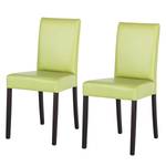 Chaises Flen (lot de 2) Marron / Hêtre - Vert pâle - Hêtre foncé