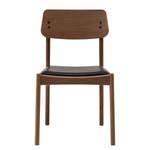 Chaises Oreana (lot de 2) Cuir véritable - Bois de noyer / Noir