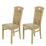 Chaises Grita (lot de 2) Hêtre massif / Tissu beige