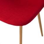 Chaise capitonnée Iskmo II Tissu - Rouge - Lot de 2