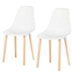 Chaises Jade (lot de 2) Matériau synthétique / Hêtre massif - Blanc / Hêtre