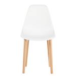 Chaises Jade (lot de 2) Matériau synthétique / Hêtre massif - Blanc / Hêtre