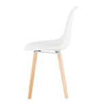 Chaises Jade (lot de 2) Matériau synthétique / Hêtre massif - Blanc / Hêtre