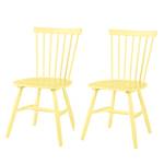 Chaises Jalenas (lot de 2) Hévéa massif - Noir - Jaune