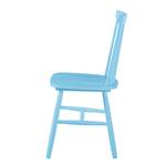 Chaises Jalenas (lot de 2) Hévéa massif - Noir - Bleu clair