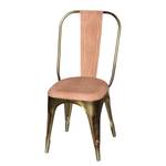 Chaises Janem (lot de 2) Cuir véritable / Métal - Terre cuite claire / Laiton