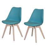 Eetkamerstoelen Jarred (2-delige set) kunststof/kunstleer - Turquoise