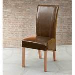 Chaises Karlsborg (lot de 2) Cuir synthétique marron / Chêne