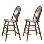 Chaises Marty I (lot de 2) Caoutchouc massif Marron