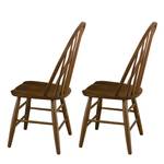 Eetkamerstoelen Marty II (2-delige set) bruin massief rubberboomhout