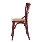 Chaises Mattutina (lot de 2) Orme massif / Rotin - Noir - Rouge Bordeaux