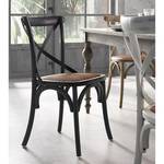 Chaises Mattutina (lot de 2) Orme massif / Rotin - Noir - Noir