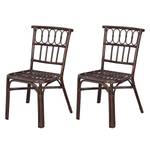 Chaises Ohau (lot de 2) Rotin Marron - Gris - Rotin - 55 x 77 x 60 cm