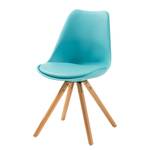 Sedia imbottita Thirza (set da 4) materiale sintetico / legno massello di faggio - Baby blu