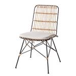 Esszimmerstuhl Pukaki (inkl. Sitzkissen) Rattan / Metall - Rattan / Grau