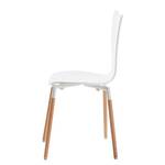 Chaise Sebulon (lot 4) Hêtre partiellement massif - Blanc / Hêtre - Blanc / Hêtre