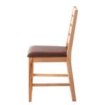 Chaises TanamiWOOD II (lot de 2) Imitation cuir - Hêtre / Marron