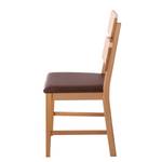 Chaises TelferWOOD II (lot de 2) Imitation cuir - Marron / Hêtre