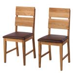 Chaises TelferWOOD II (lot de 2) Imitation cuir - Chêne sauvage / Marron