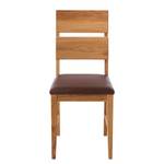 Chaises TelferWOOD II (lot de 2) Imitation cuir - Chêne sauvage / Marron