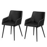 Chaises Valley (lot de 2 chaises) Cuir synthétique noir