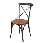 Eetkamerstoelen Nabire (2-delige set) massief acaciahout/metaal - acaciahout/zwart