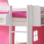 Etagenbett Marcel II Kiefer massiv - Pink/Rosa - Mit Tunnel & 2 Rollrosten