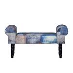 Banc capitonné Banquette Patchwork Jeans - Tissu bleu foncé