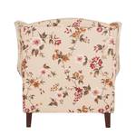 Fauteuil à oreilles Sofia Tissu crème - Motif floral