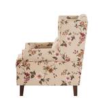 Fauteuil à oreilles Sofia Tissu crème - Motif floral