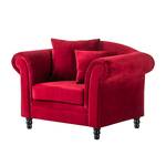 Fauteuil York Velours rouge - Rouge