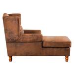 Fauteuil à oreilles York XXL Imitation cuir vieilli marron