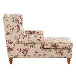 Fauteuil à oreilles Sofia XXL Tissu crème - Motif floral