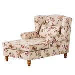 Fauteuil à oreilles Sofia XXL Tissu crème - Motif floral