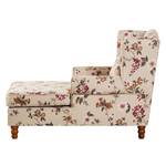 Fauteuil à oreilles Sofia XXL Tissu crème - Motif floral