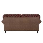 Sofa Sombrero (3-Sitzer) Antiklederoptik Braun/Webstoff Rot