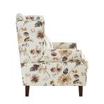 Fauteuil à oreilles Sofia Tissu beige - Motif floral