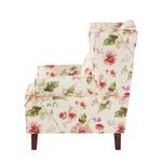 Oorfauteuil Sofia beige/roze geweven stof - bloemenmotief