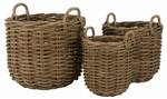 Dekorationsgegenstand KALLY 3er Set Braun - Rattan - 71 x 70 x 71 cm