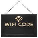 Kreidetafel WIFI CODE, schwarz Schwarz - Holzwerkstoff - 3 x 22 x 35 cm