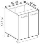 Küchenschrank R-Line 47511 Schwarz - Sonoma Eiche Trüffel Dekor