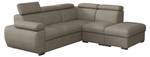 Ecksofa Boston 2RR1P mit Polsterhocker Hellbraun - Ecke davorstehend rechts