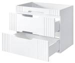 Armoire sous lavabos FIJI CUW80 2D Blanc - Bois manufacturé - Matière plastique - 80 x 62 x 46 cm