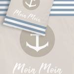 Bettwäsche Moin Moin Anker, 2 tlg. Beige - Blau - Textil - 135 x 200 x 1 cm