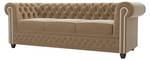 Sofa Karl 3-Sitzer Chesterfield Beige