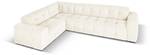 Ecksofa KENDAL 6 Sitzplätze Hochglanz Beige