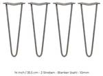 Streben Hairpin-Tischbeine 35.5cm x 4 2